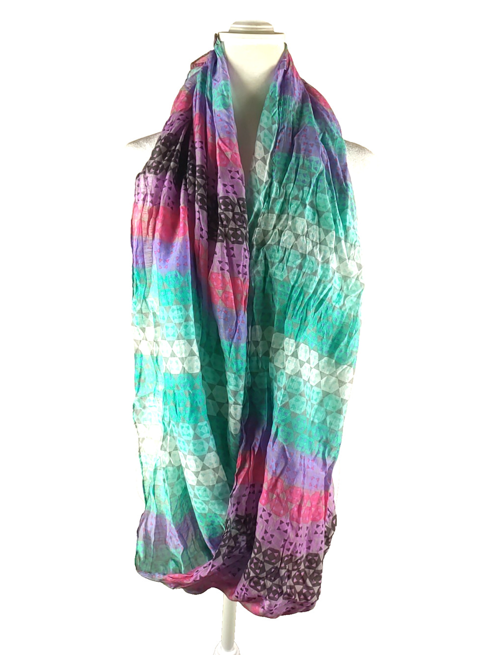 Infinity Scarf 66 X 25 Orange Brown Blend Sheer Boho Hippy
